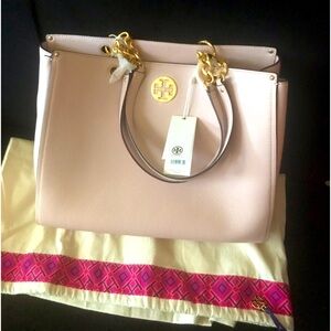 NWT TORY BURCH PINK GOLD BAG $528